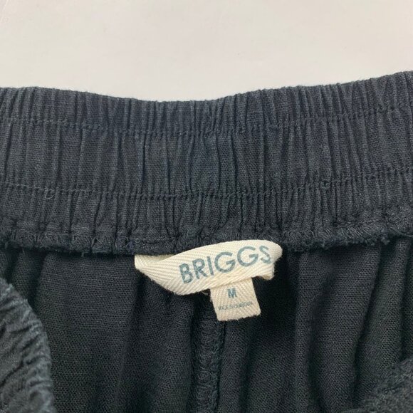 Briggs Black Linen Blend Wide Leg Pull On Lounge Pant M - Picture 4 of 7